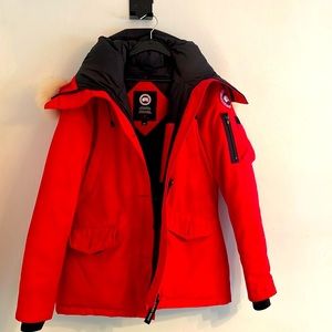 Women’s Canada Goose red parka size M with authentic fur hood!